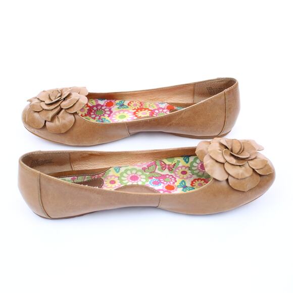 Born Tan Floral Ballet Flats - Picture 6 of 8
